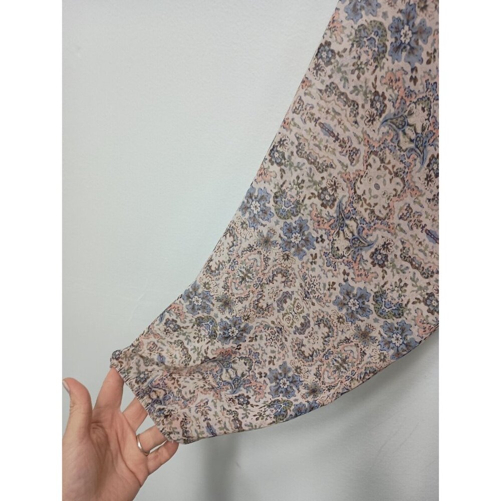 CAbi Womens Siena Chiffon Blouse Top Small Floral Long Sleeve BOHO Fairy 5028 - Picture 5 of 10